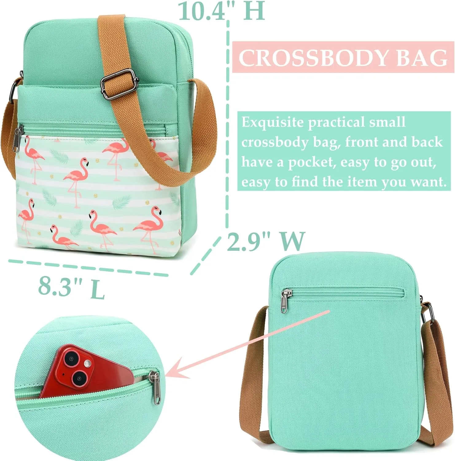 Cute Crossbody Bag and Purse Casual Canvas Shoulder Bag for Women