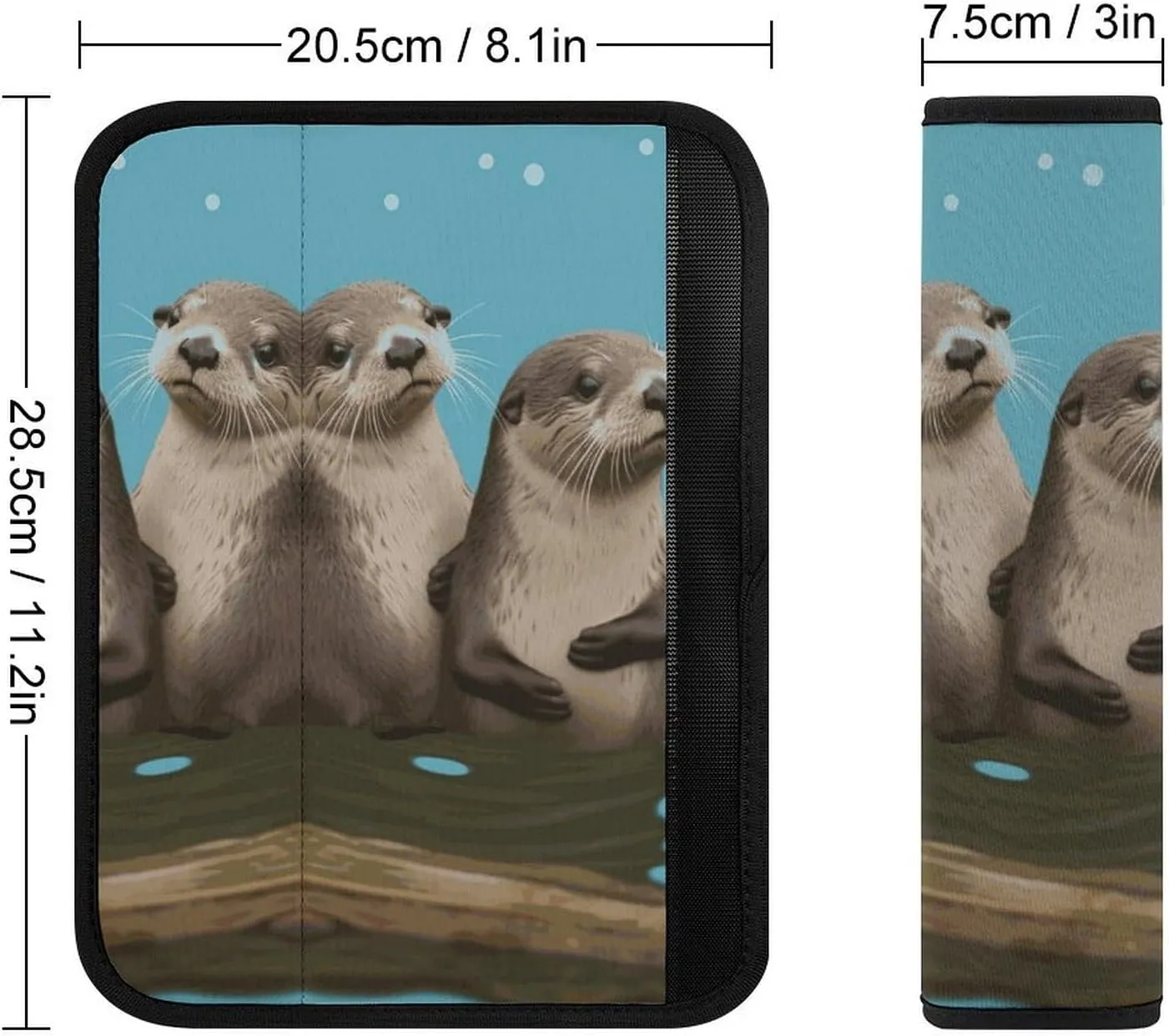 Cute Otters Auto Seat Belt Cover 1PCS Universal Car Seat Belt Shoulder Protector Pad, Protect Your Shoulders and Neck for Car Seat Belt, Shoulder Bag, Backpack