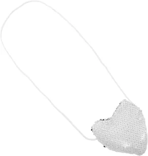 Cute Sequin Heart Shaped Purse for Crossbody Strap Mini Bag for Dress Up Parties School and Everyday Use for Little