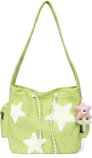 Cute Star Messenger Bag, Y2k Crossbody Bag, Kawaii Purse Canvas Crossbody, Aesthetic Shouder Bag For Women