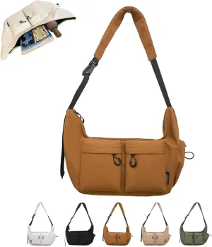Dallaswind Large Capacity Messenger Canvas Bag, Large Crossbody Bag Shoulder Purse, Vintage Water Resistant Canvas Satchel