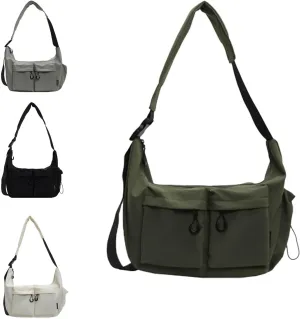 Dallaswind Large Capacity Messenger Canvas Bag，Multi Pocket，Water Resistant,Unisex Large Crossbody Bag Shoulder Purse