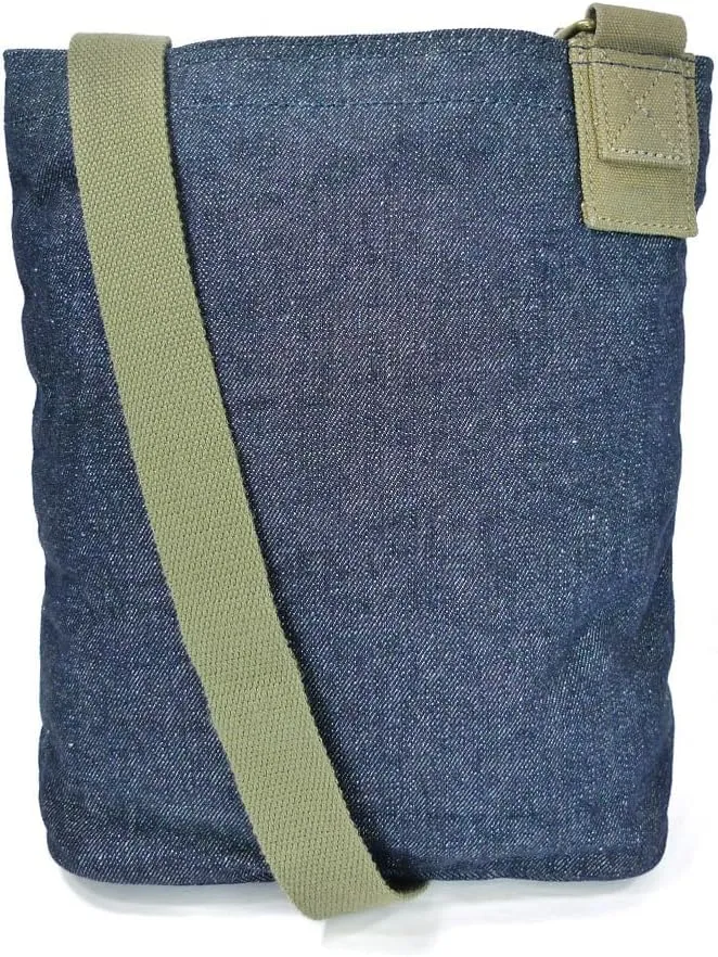 Denim Blue Patch Cross-body Messenger Bag (Denim -Bee)