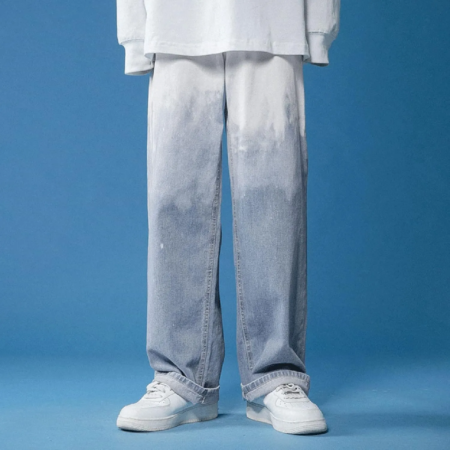 DIYAGO Baggy Jeans Mens Straight Wide Leg Casual Teen Vintage Streetwear Hip Hop Trendy Denim Pant Designer Long Trouser