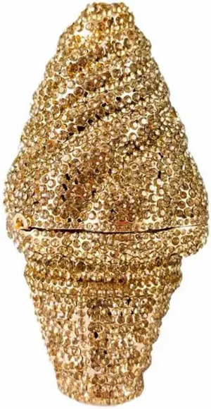DJBM Cute Cupcake Rhinestone Clutch Diamond Crystal Purse Evening Bags for Women Party Wedding Cocktail Prom