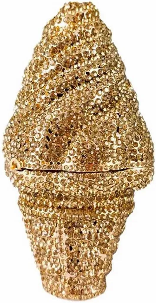 DJBM Cute Cupcake Rhinestone Clutch Diamond Crystal Purse Evening Bags for Women Party Wedding Cocktail Prom