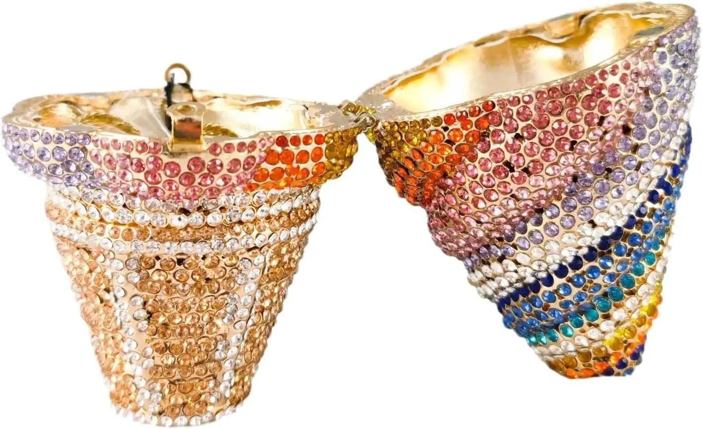 DJBM Cute Cupcake Rhinestone Clutch Diamond Crystal Purse Evening Bags for Women Party Wedding Cocktail Prom