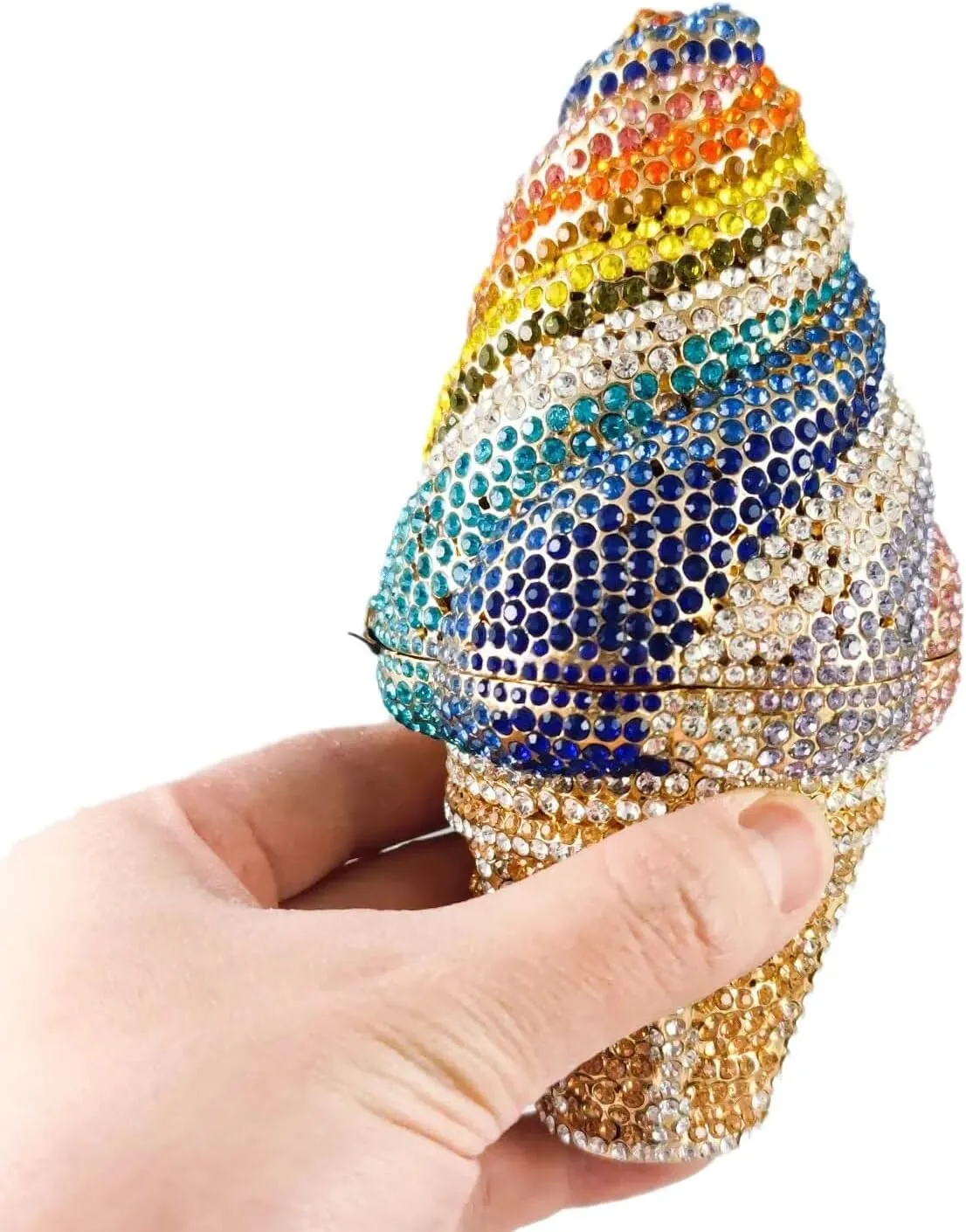 DJBM Cute Cupcake Rhinestone Clutch Diamond Crystal Purse Evening Bags for Women Party Wedding Cocktail Prom