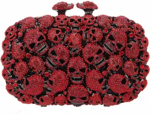 DJBM Glitter Skulls Rhinestone Purse Women's Clutch Handbags Crystal Evening Bags Diamond Evening Clutches for Party Prom