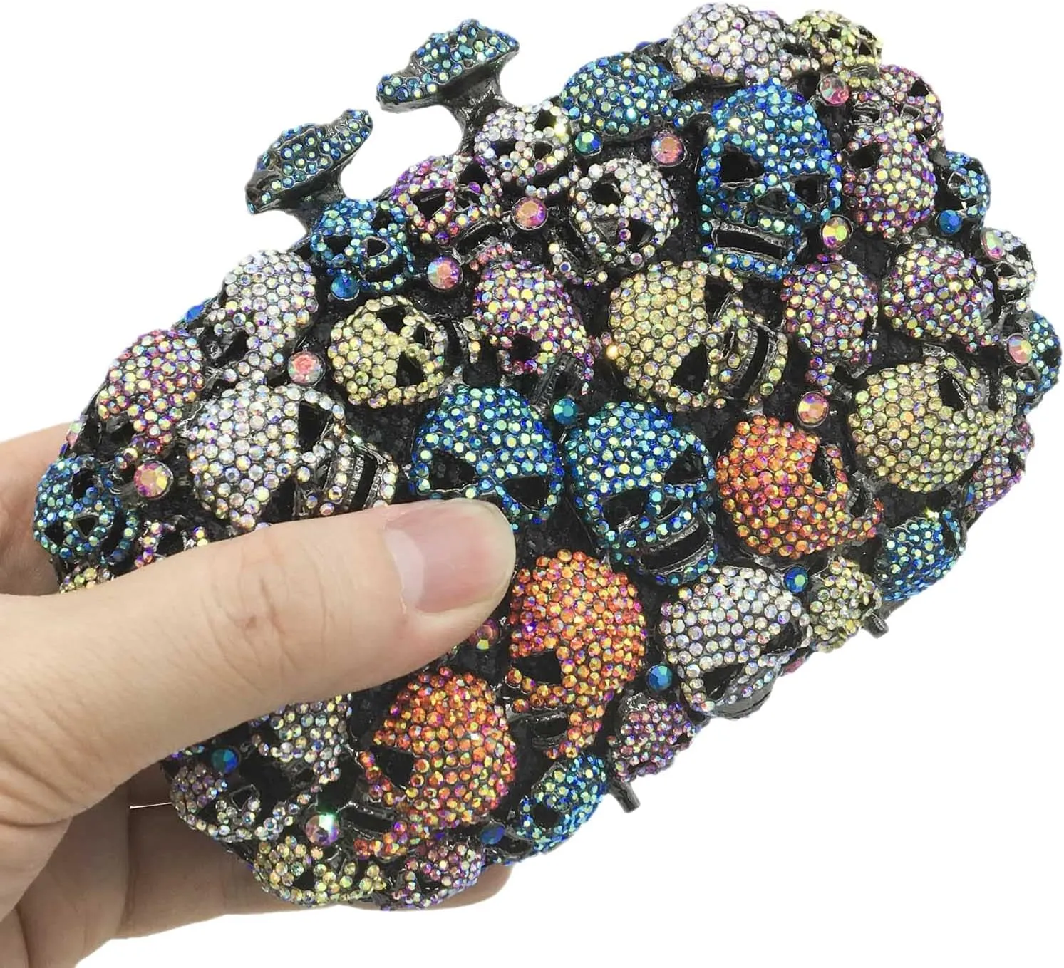 DJBM Glitter Skulls Rhinestone Purse Women's Clutch Handbags Crystal Evening Bags Diamond Evening Clutches for Party Prom