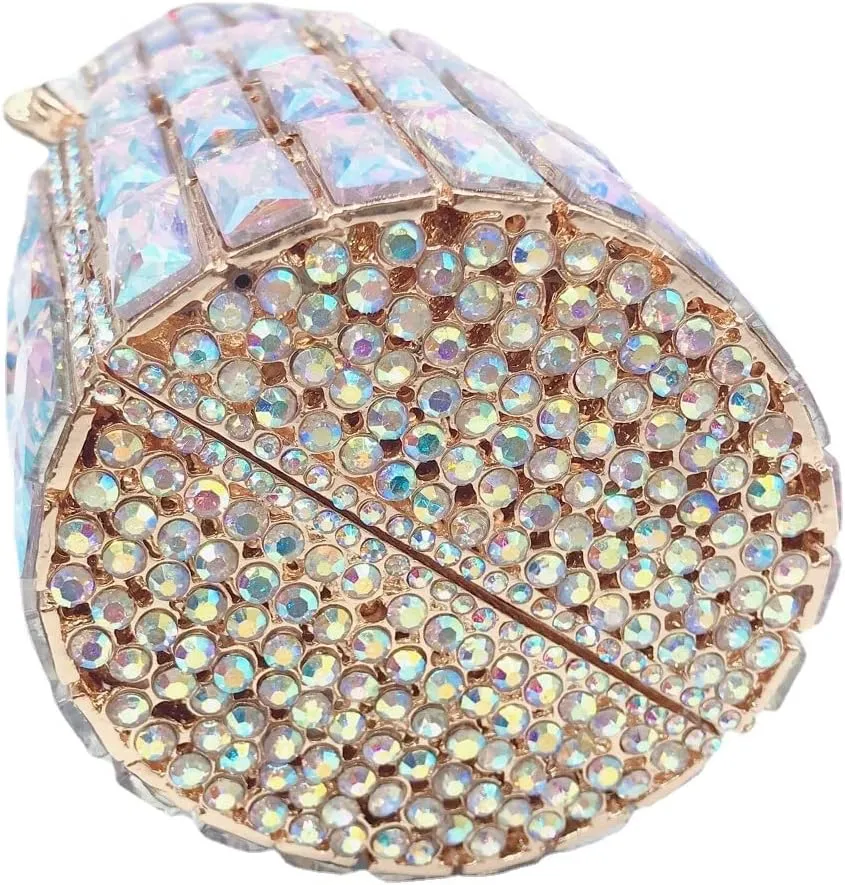 DJBM Women Lipstick Rhinestone Crystal Clutch Cocktail Prom Purse Handbag Diamond Evening Clutches for Party and Wedding