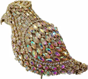 DJBM Women Parrot Animal Rhinestone Crystal Purse Prom Purses and Handbags Bird Evening Clutch for Party Wedding