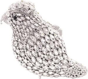 DJBM Women Parrot Animal Rhinestone Crystal Purse Prom Purses and Handbags Bird Evening Clutch for Party Wedding