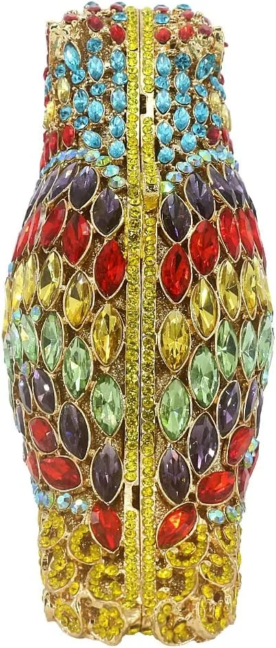 DJBM Women Parrot Animal Rhinestone Crystal Purse Prom Purses and Handbags Bird Evening Clutch for Party Wedding