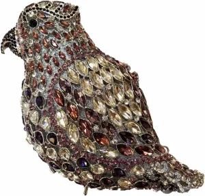 DJBM Women Parrot Animal Rhinestone Crystal Purse Prom Purses and Handbags Bird Evening Clutch for Party Wedding