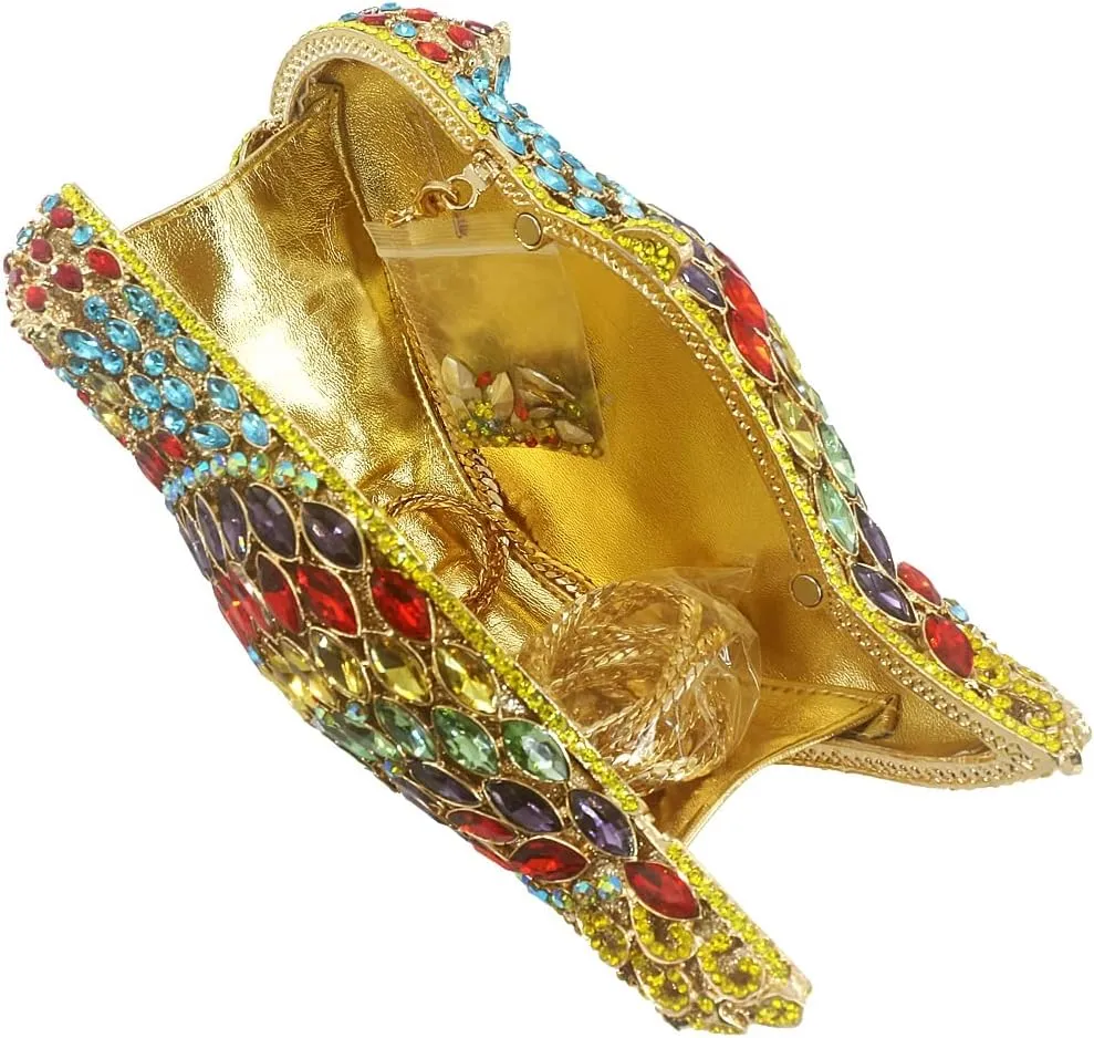 DJBM Women Parrot Animal Rhinestone Crystal Purse Prom Purses and Handbags Bird Evening Clutch for Party Wedding