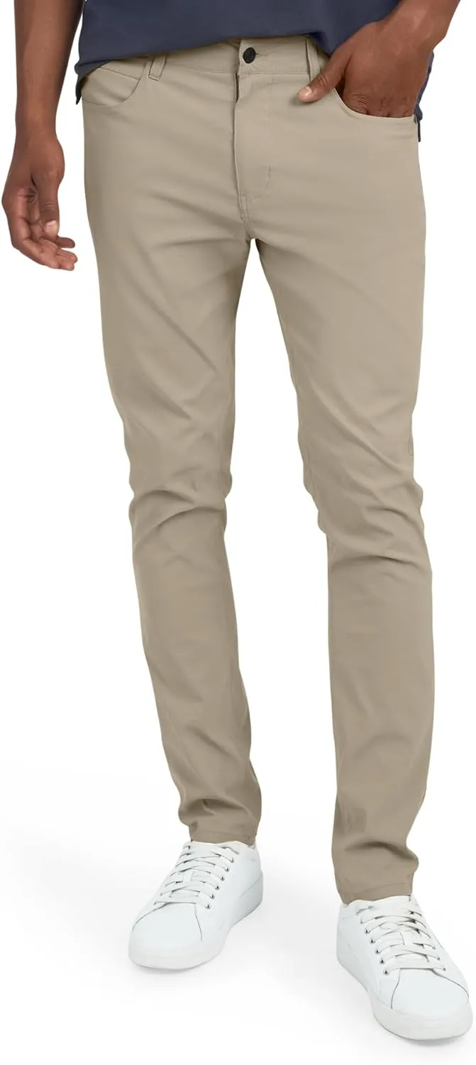 DKNY Mens Lightweight Travel Pants for Men- Skinny Fit Performance Tech Hiking Pants for Men | Business Casual Mens Work Pant