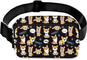 Dog Fanny Pack for Women Belt Bag Casual Waist Bags for Running Workout Hiking Traveling