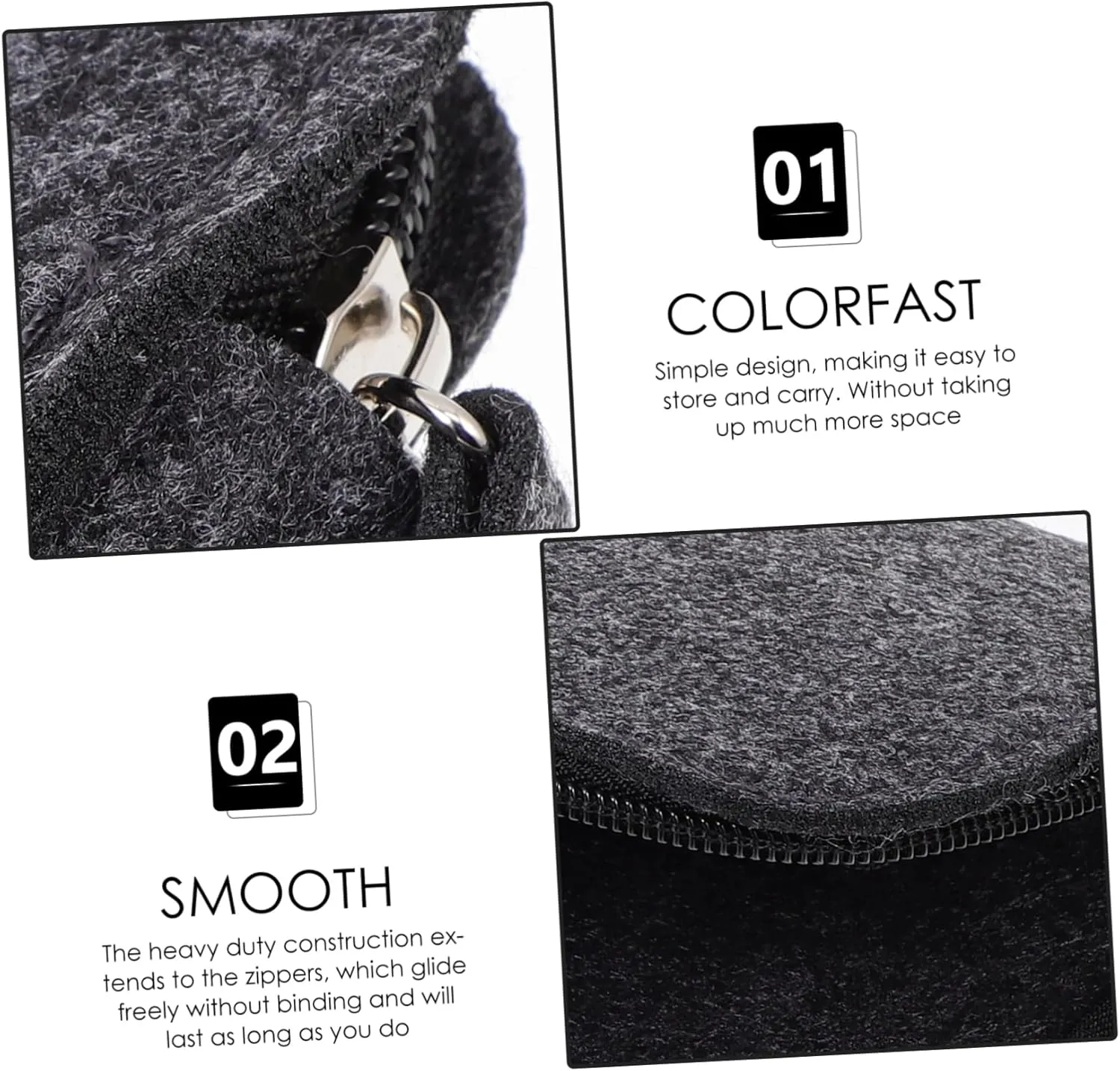 DOITOOL 2pcs Heavy Duty Felt Tool Bag for Clay Sculpting Tool Bag Zipper Small Organizer for Artists