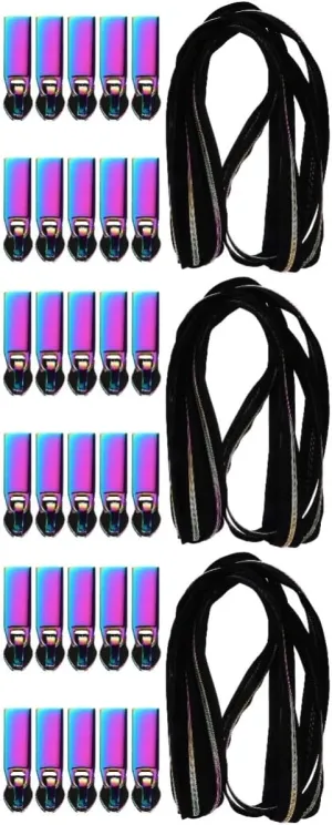 DOITOOL 5 Nylon Coil Zipper with Craft Zipper Tabs Durable Sewing Accessory for DIY Clothing Storage Bags More Easy to Cut