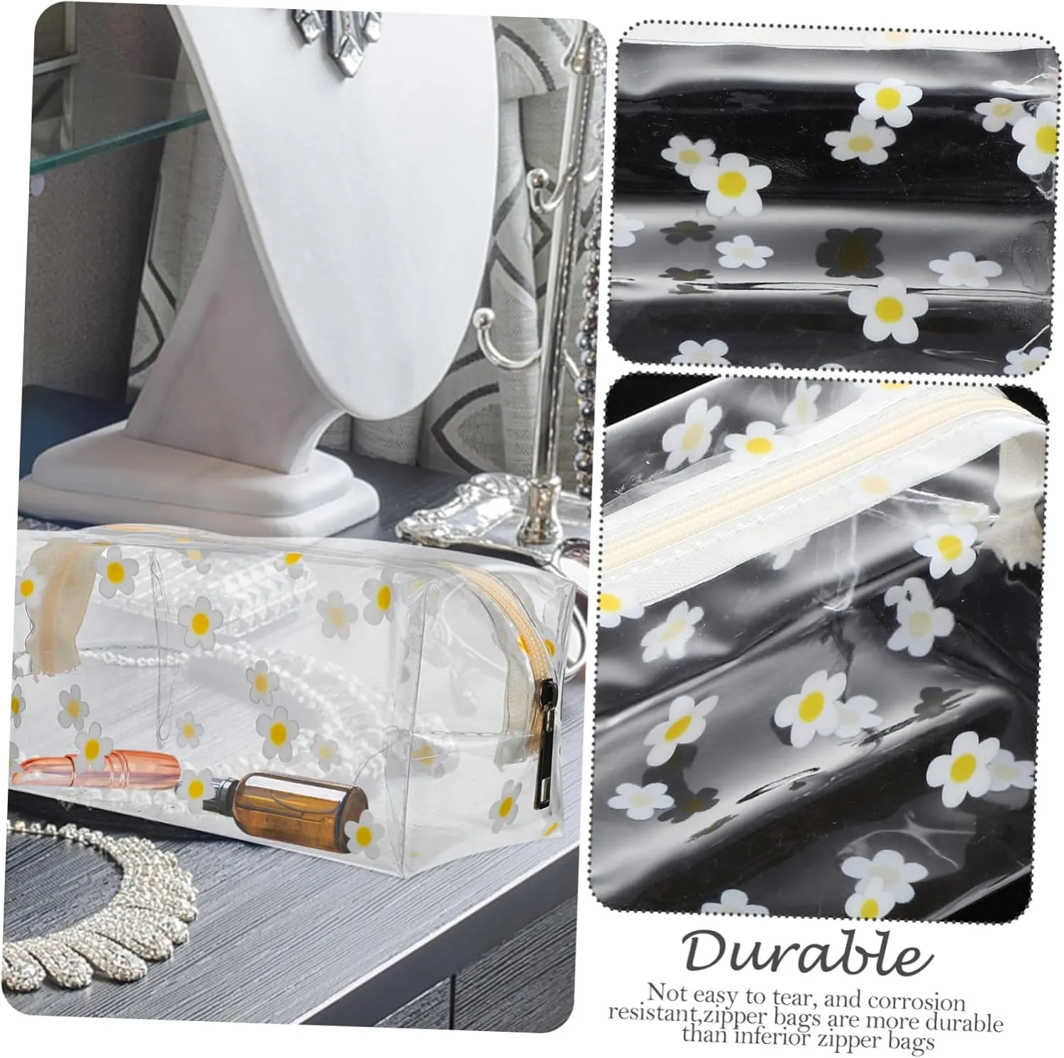 DOITOOL Transparent Cosmetic Bag Travel Makeup Bag Cosmetic Wash Bag Large Capacity Bag Girl Storage Bags, As Shown 1, medium