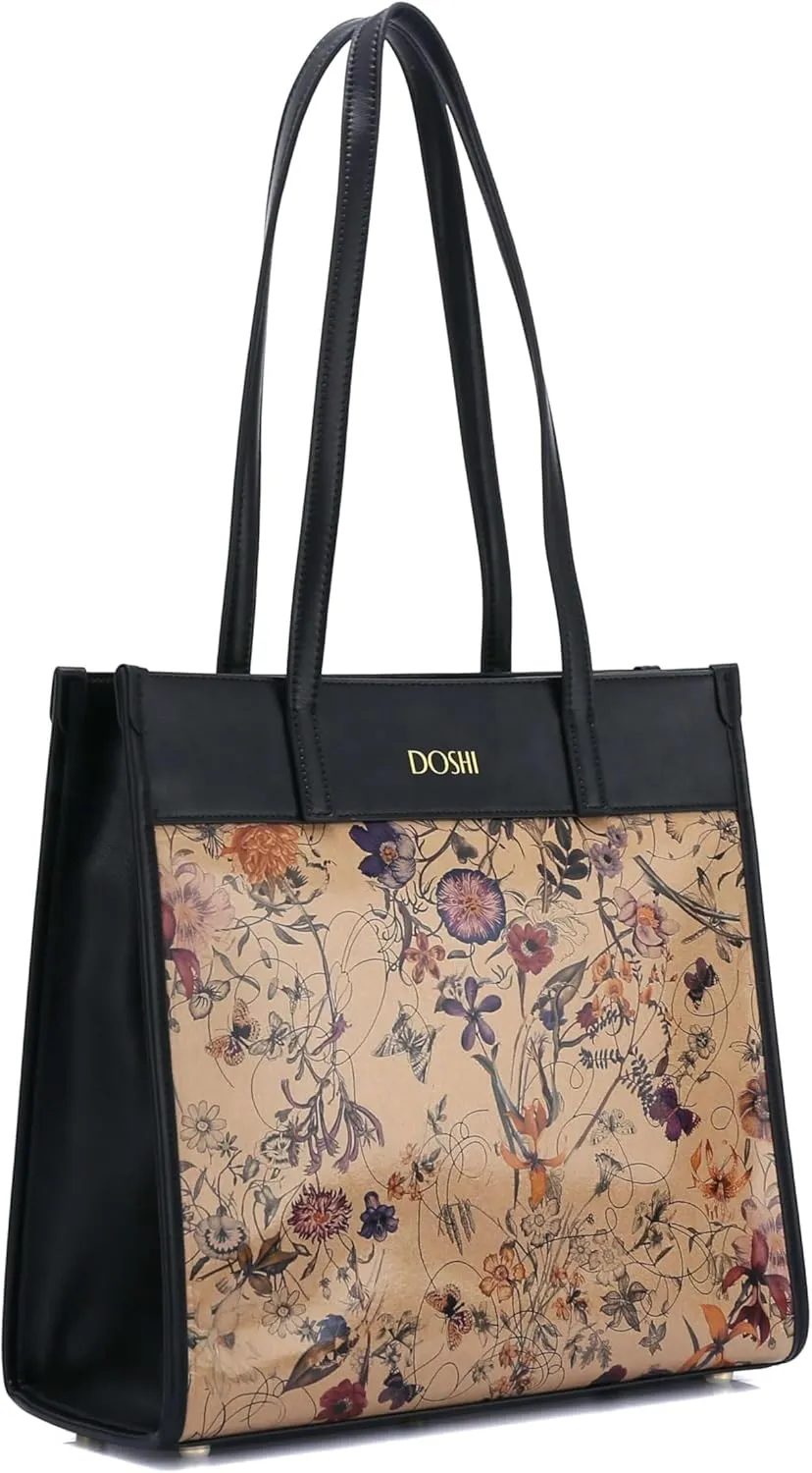 DOSHI - Portrait Tote 2 - Sustainable German Kraft Paper Vegan Leather Tote Bag for Women - Unique Vegan Tote Bag