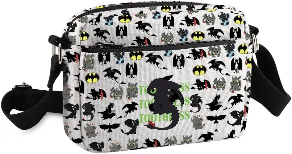 Dragon Movie Inspired Crossbody Bag Anime Cartoon Lovers Bag Kingdom Gift Black Dragon Gift For Fans