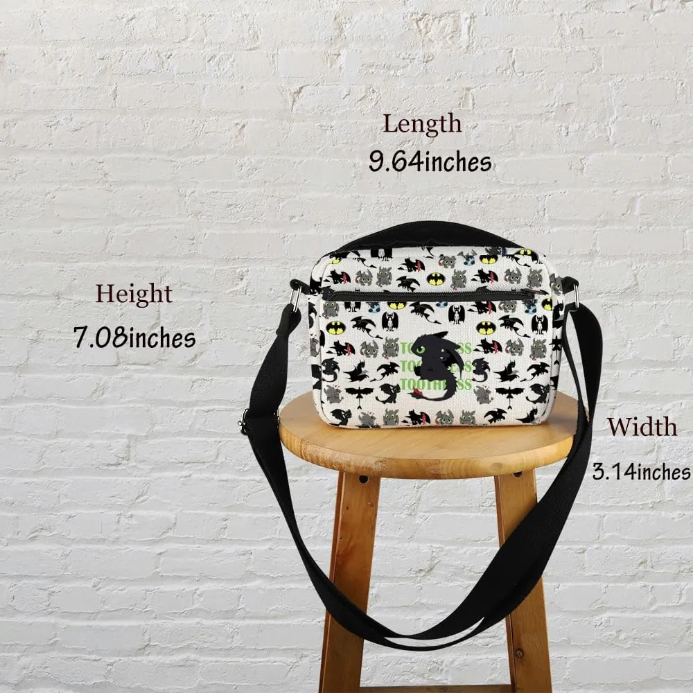 Dragon Movie Inspired Crossbody Bag Anime Cartoon Lovers Bag Kingdom Gift Black Dragon Gift For Fans