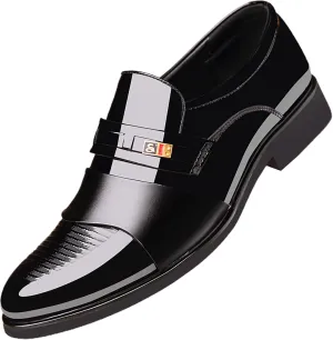 Dress Shoes for Men Comfortable Men's Shoes Business Casual Cowhide Shoes Fashion Versatile Men's Black Dress Loafers