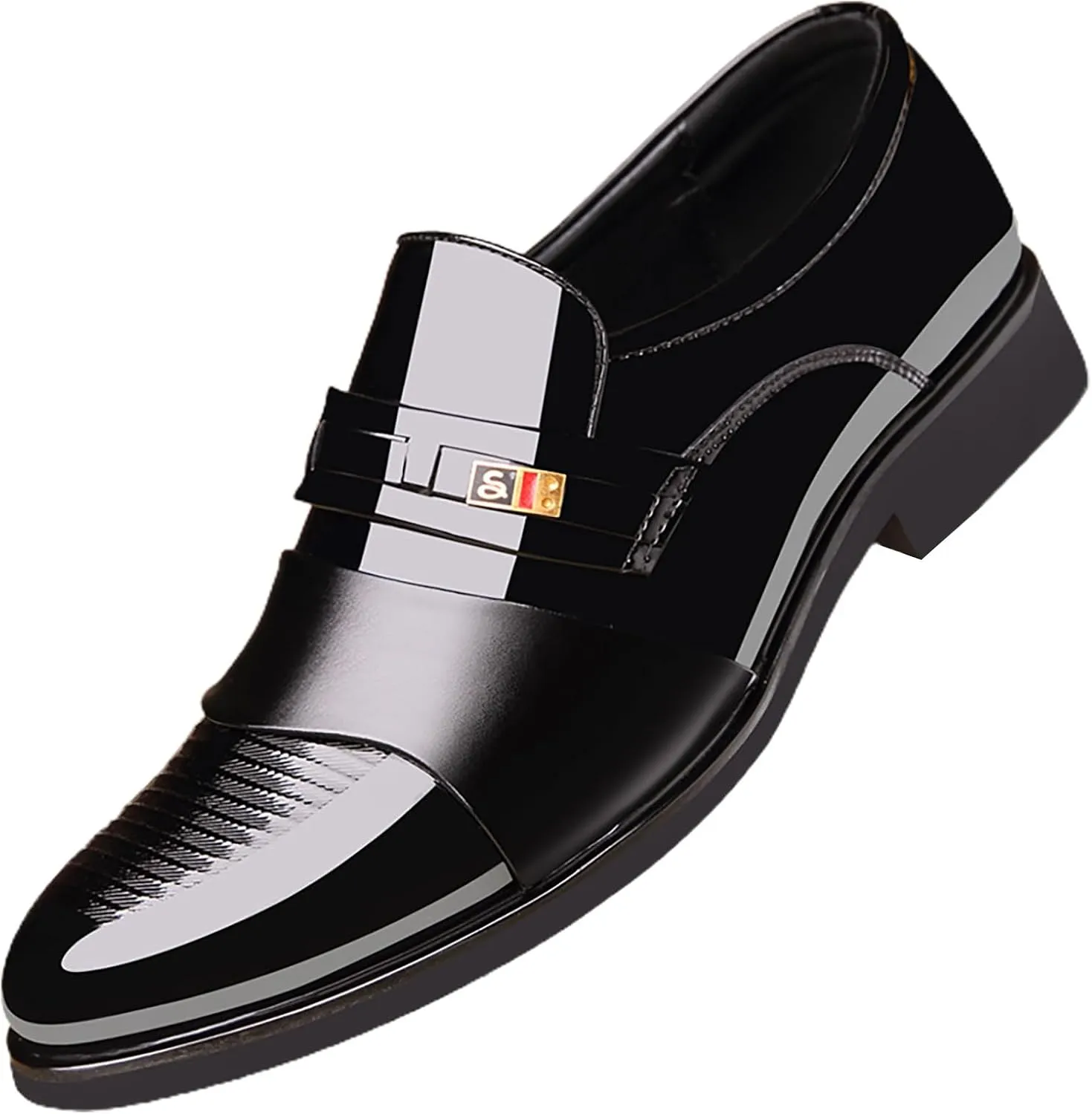Dress Shoes for Men Comfortable Men's Shoes Business Casual Cowhide Shoes Fashion Versatile Men's Black Dress Loafers
