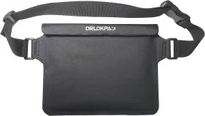 DRLOKPAK Waterproof Fanny Pack Belt Waist Pouch Hip Bag Keep phone Passport Wallet Key cosmetic Dry Perfect for Snorkel Dive Surf Sail Canoe Beach Pool Run Camp Biking Travel