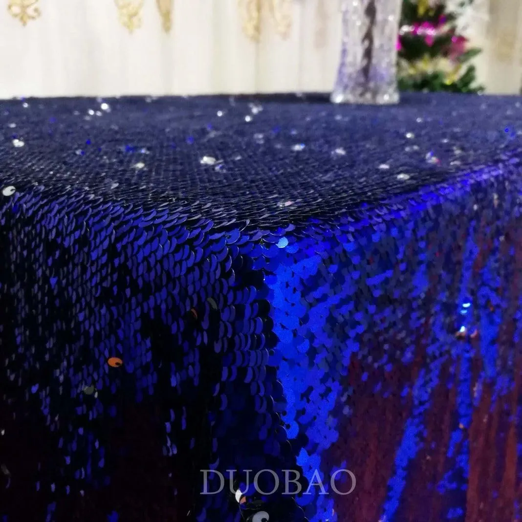 DUOBAO Turquoise to Fuchsia Mermaid Fabric by The Yard- 1/2 Two Tone Sequin Fabric 0.5 Yard Reversible-Fabric Quality Fabrics Mesh Sequins