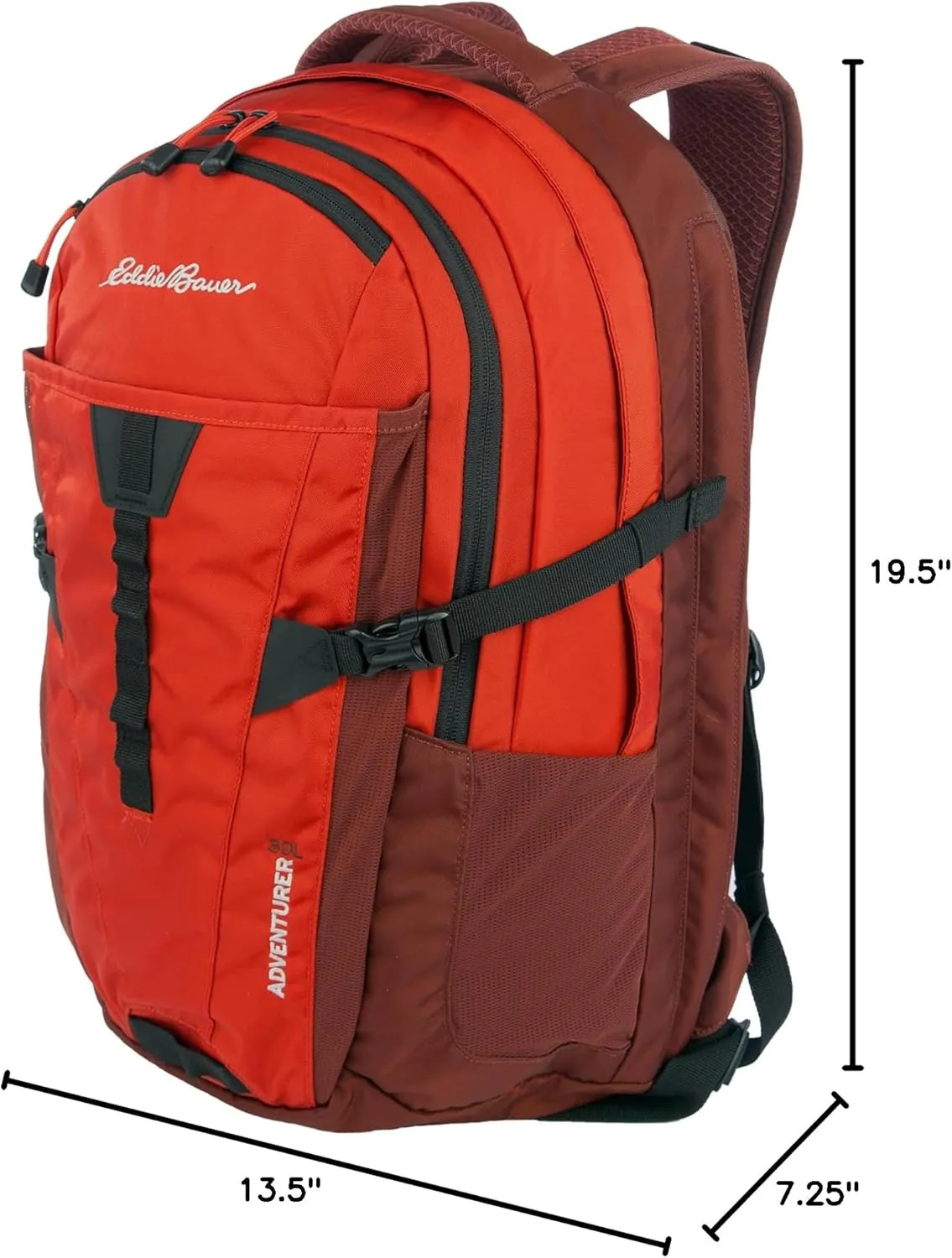 Eddie Bauer Backpack with Organization Compartments and Hydration/Laptop Compatible Sleeve, Adventurer-Picante, 30L