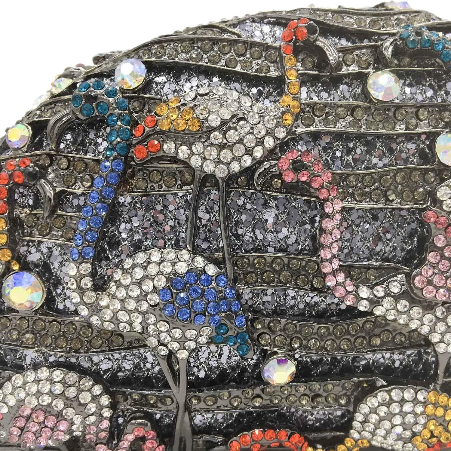 Elegant Flamingo Clutch Women Crystal Evening Purses and Handbags Luxury Wedding Party Bridal Rhinestone Bag