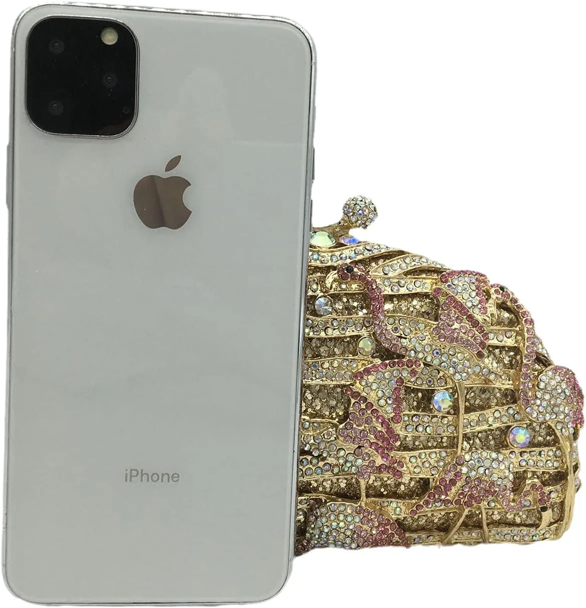Elegant Flamingo Clutch Women Crystal Evening Purses and Handbags Luxury Wedding Party Bridal Rhinestone Bag