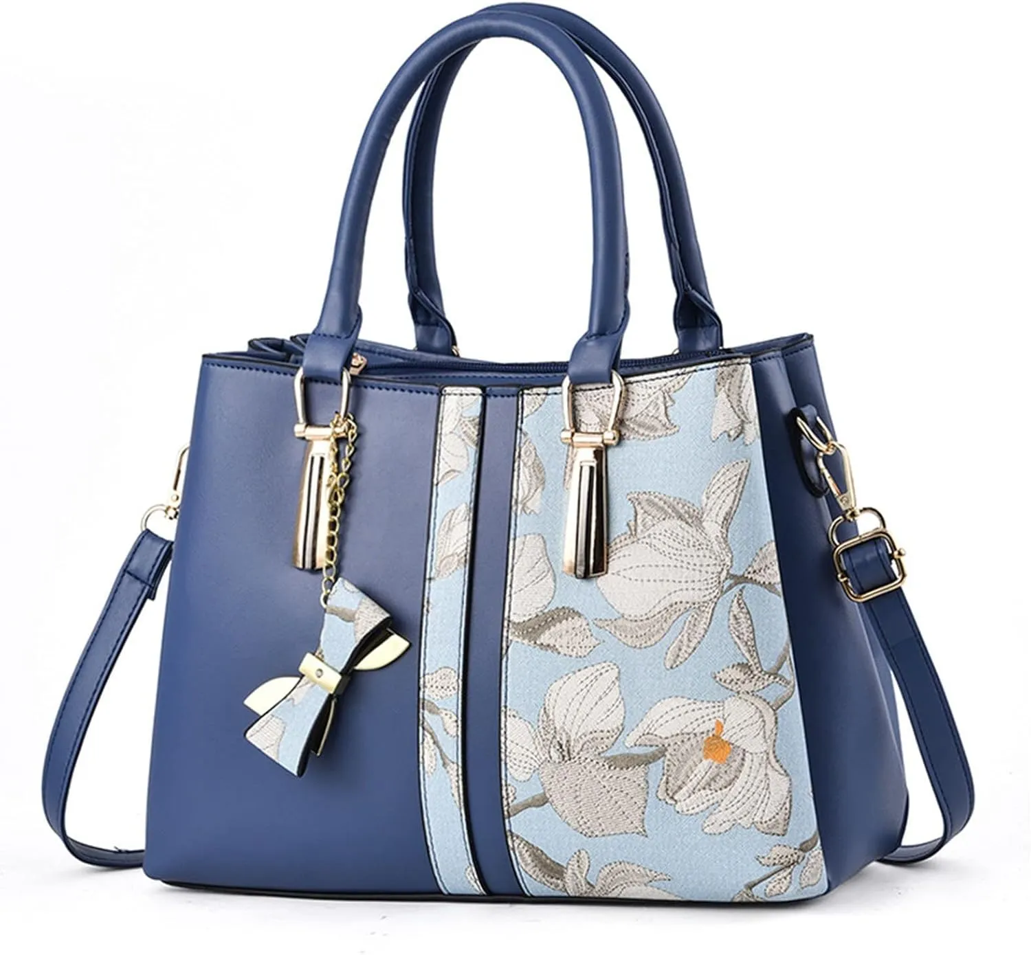 Embroidered Bags Large Capacity Handbag Fashion Shoulder Bags Shoulder Sling Bag (Dark Blue, One Size)