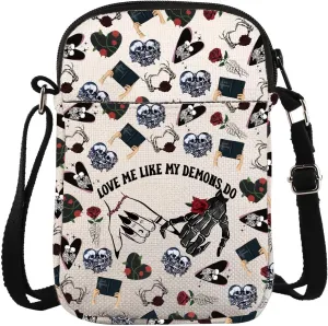 Enemies To Lovers Crossbody Purse Bag Gothic Lovers Messenger Bag Gothic Valentine Gift Gothic Wedding Gift Skull Hands Gift