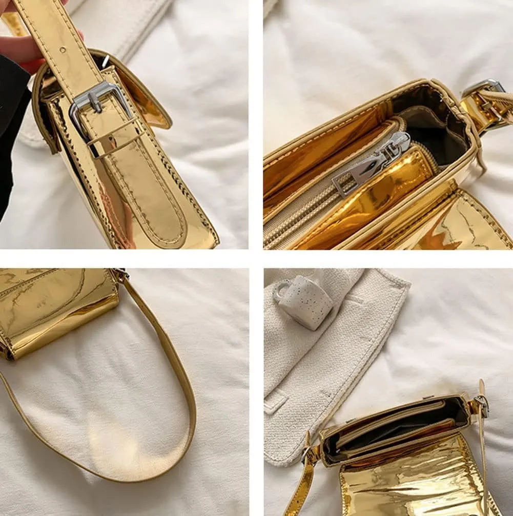 Evening Bag Women Clutch Y2k Sparkly Silver Purse Tote Handbag Shoulder Party Purses Cute Metallic Crossbody Bags 2025