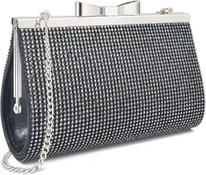 Evening Clutch Bag Cocktail Prom Sparkly Rhinestone Crystal Bride and Bridesmaid Wedding Party Formal Purses for Women