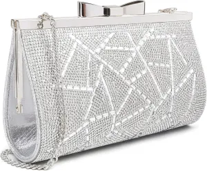 Evening Clutch Bag Cocktail Prom Sparkly Rhinestone Crystal Bride and Bridesmaid Wedding Party Formal Purses for Women