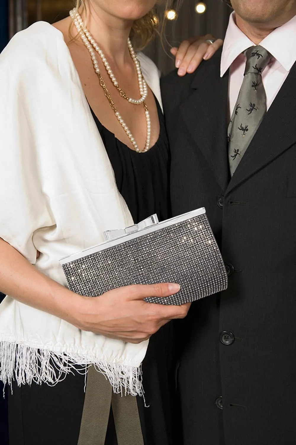 Evening Clutch Bag Cocktail Prom Sparkly Rhinestone Crystal Bride and Bridesmaid Wedding Party Formal Purses for Women