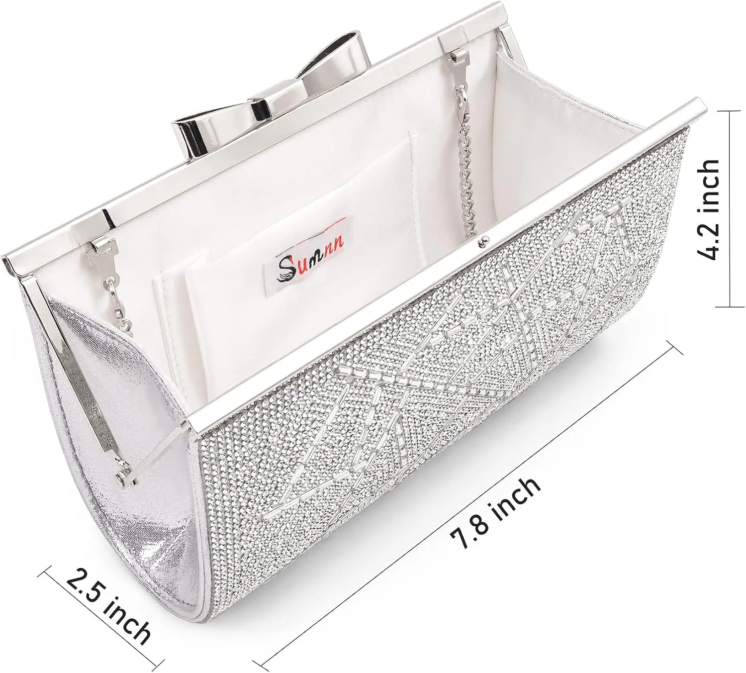 Evening Clutch Bag Cocktail Prom Sparkly Rhinestone Crystal Bride and Bridesmaid Wedding Party Formal Purses for Women
