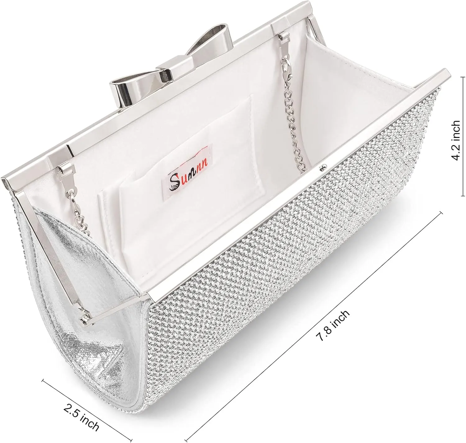 Evening Clutch Bag Cocktail Prom Sparkly Rhinestone Crystal Bride and Bridesmaid Wedding Party Formal Purses for Women