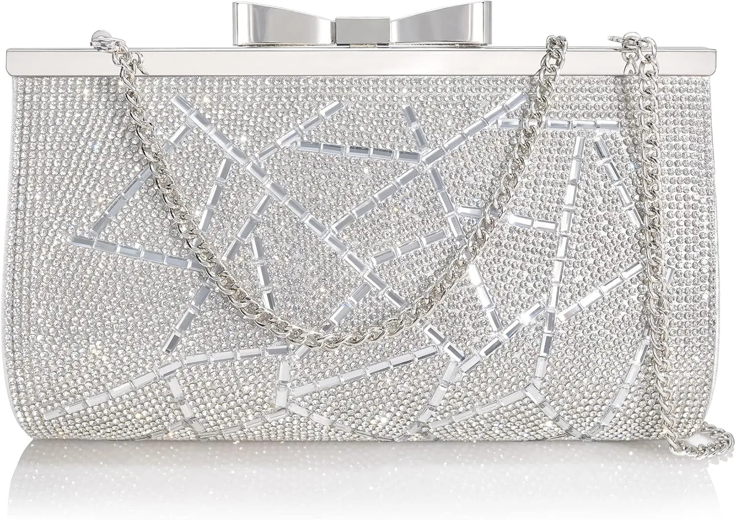 Evening Clutch Bag Cocktail Prom Sparkly Rhinestone Crystal Bride and Bridesmaid Wedding Party Formal Purses for Women