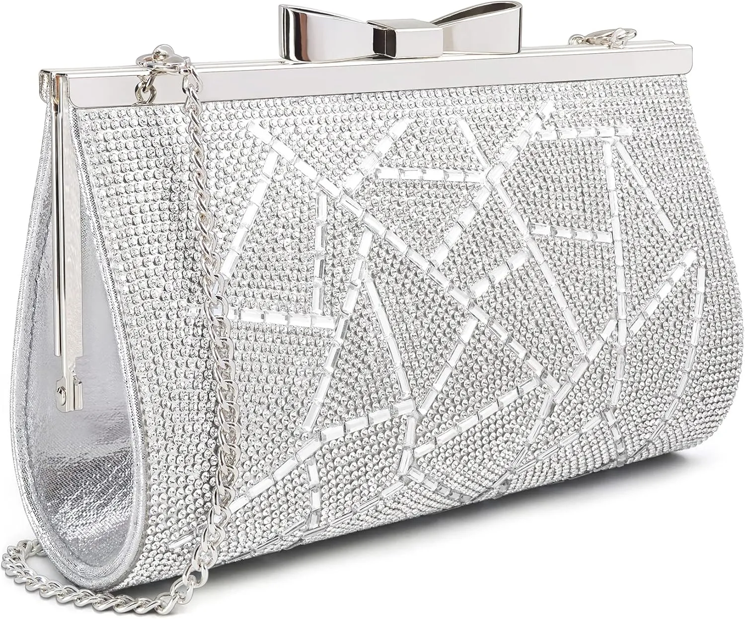 Evening Clutch Bag Cocktail Prom Sparkly Rhinestone Crystal Bride and Bridesmaid Wedding Party Formal Purses for Women