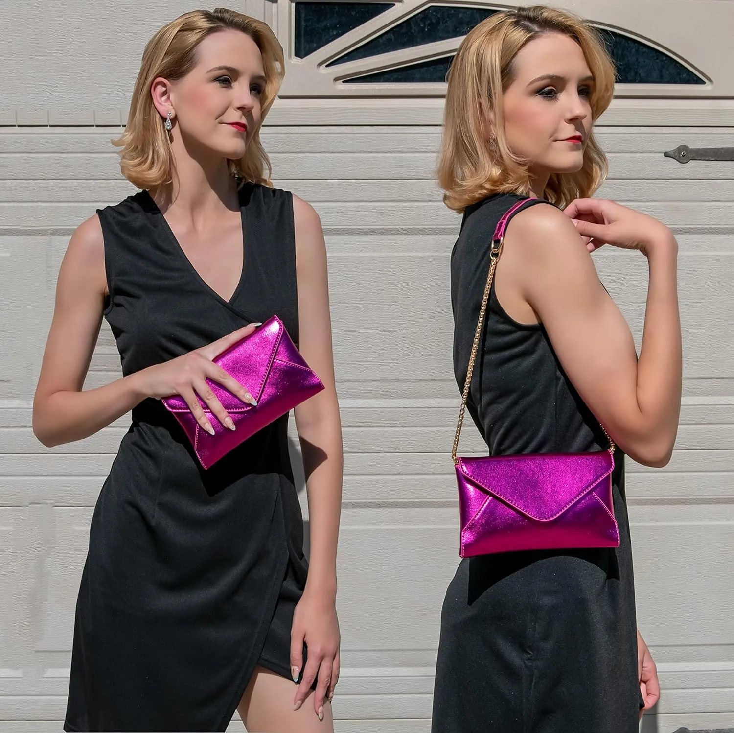 Evening Clutch Purse for Women Envelope Clutches Crossbody Bag Wedding Purses Prom Party Night Shiny Small Shoulder Handbag