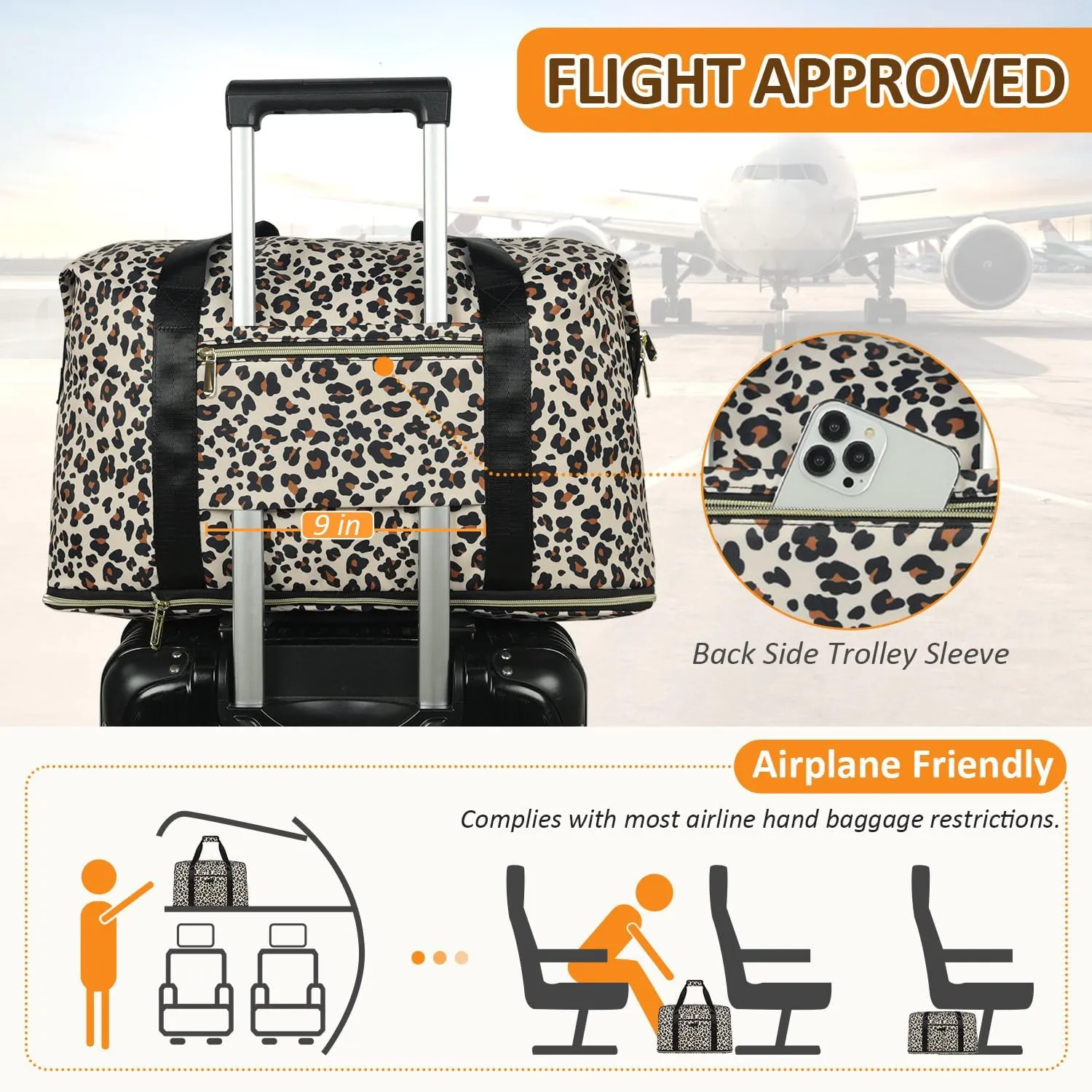 Expandable Travel Duffle Bags Weekender Overnight Bags for Women Men Hospital Bag for Women Labor Delivery with Toiletry Bag Waterproof