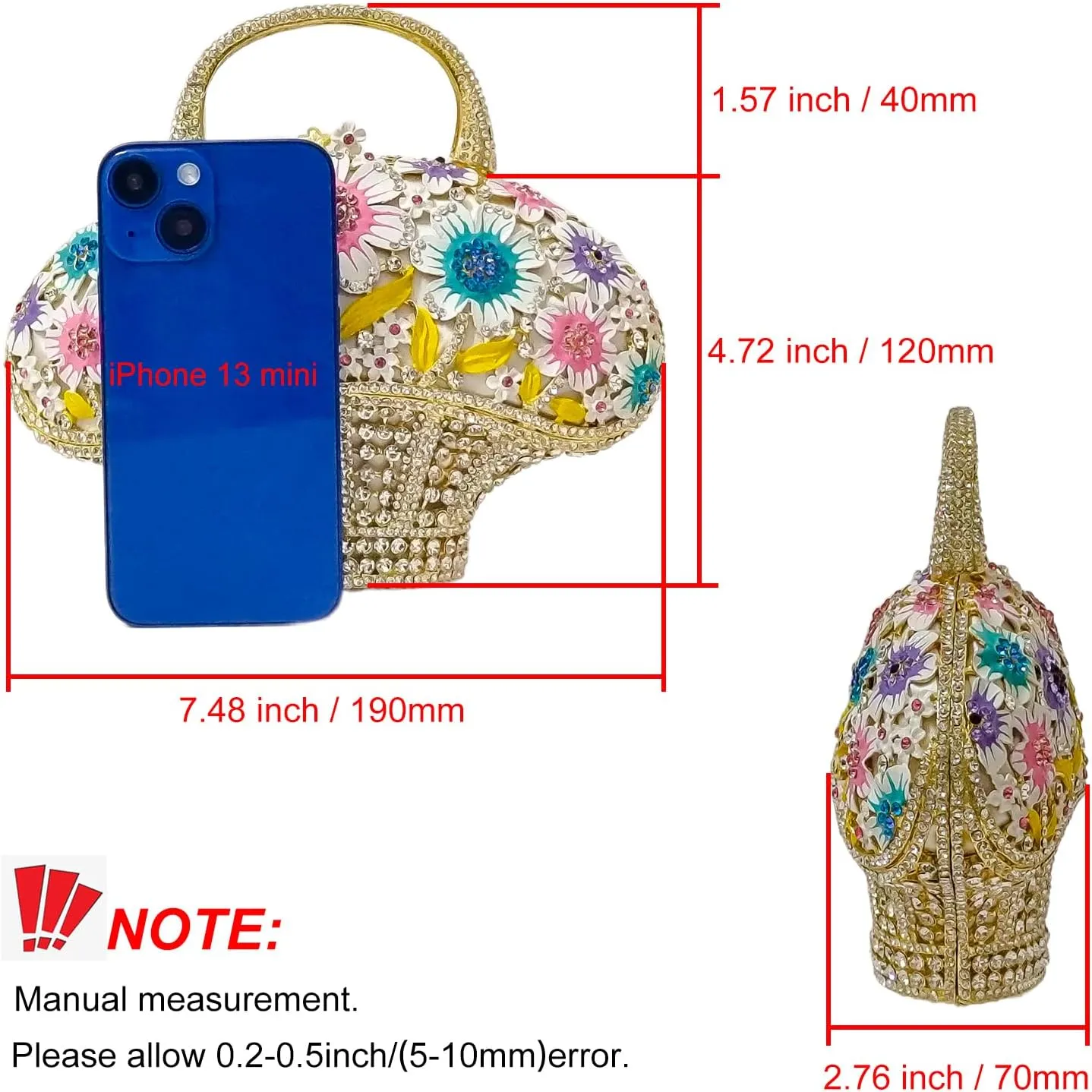 Fancy Vintage Flower Crystal Clutch Sunflower Basket Rhinestone Purse Women Evening Bag Party Cocktail Bag