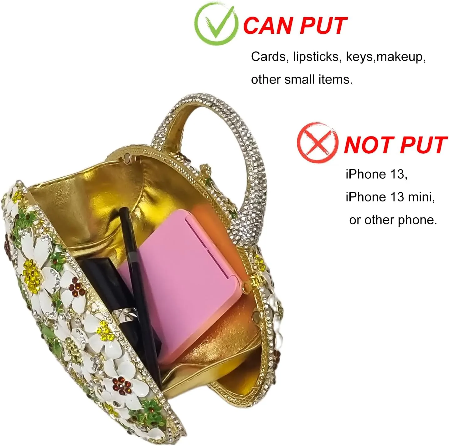 Fancy Vintage Flower Crystal Clutch Sunflower Basket Rhinestone Purse Women Evening Bag Party Cocktail Bag
