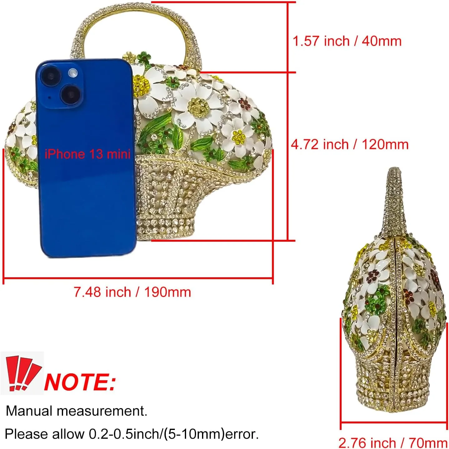 Fancy Vintage Flower Crystal Clutch Sunflower Basket Rhinestone Purse Women Evening Bag Party Cocktail Bag